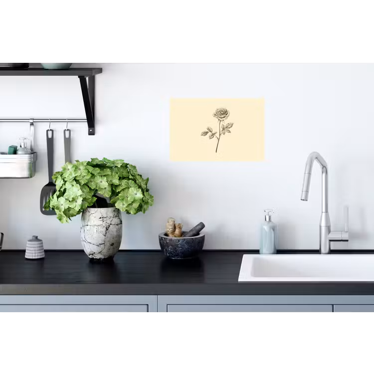Muursticker - Illustratie - Zwart - Roos — 2