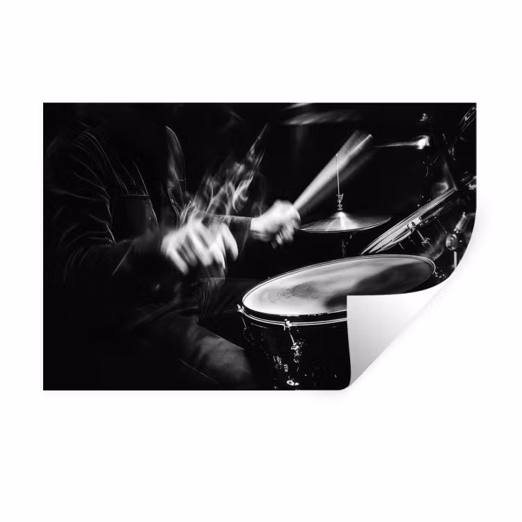 Muursticker - Drummer - Zwart - Drumstel — 1