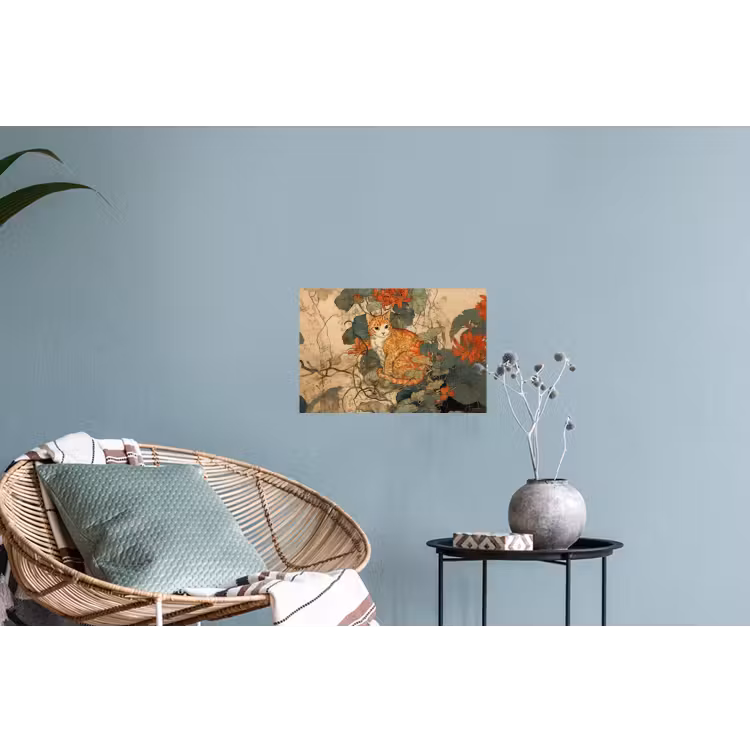 Muursticker - Kat - Sierlijk - Bloemen — 4