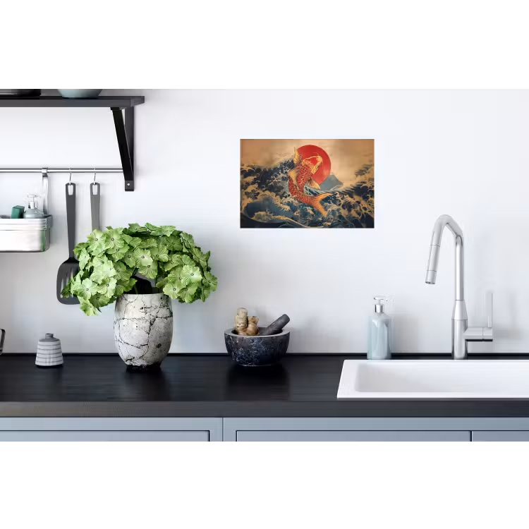 Muursticker - Koi - Zee - Golven - Zon — 2