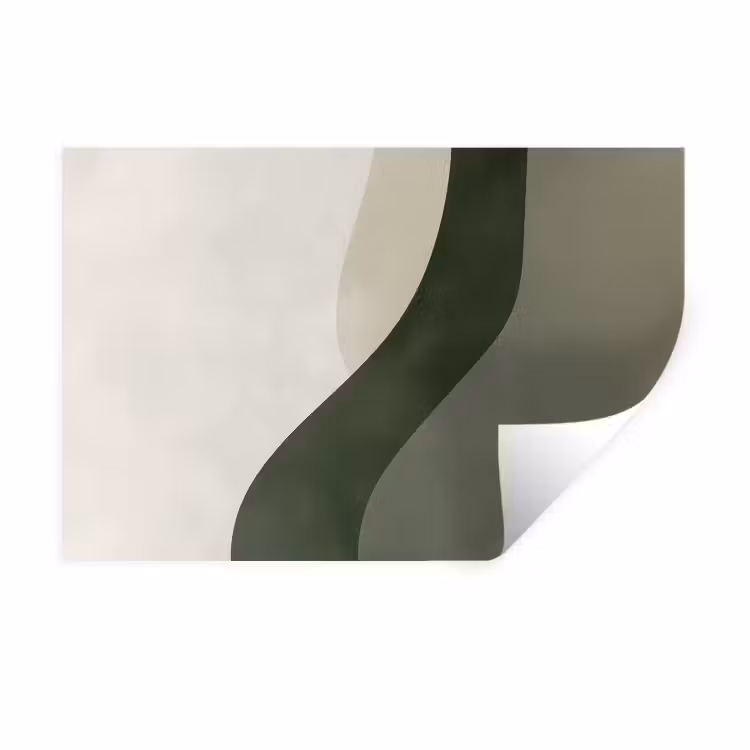 Muursticker - Japandi - Groen - Abstract - Modern — 1