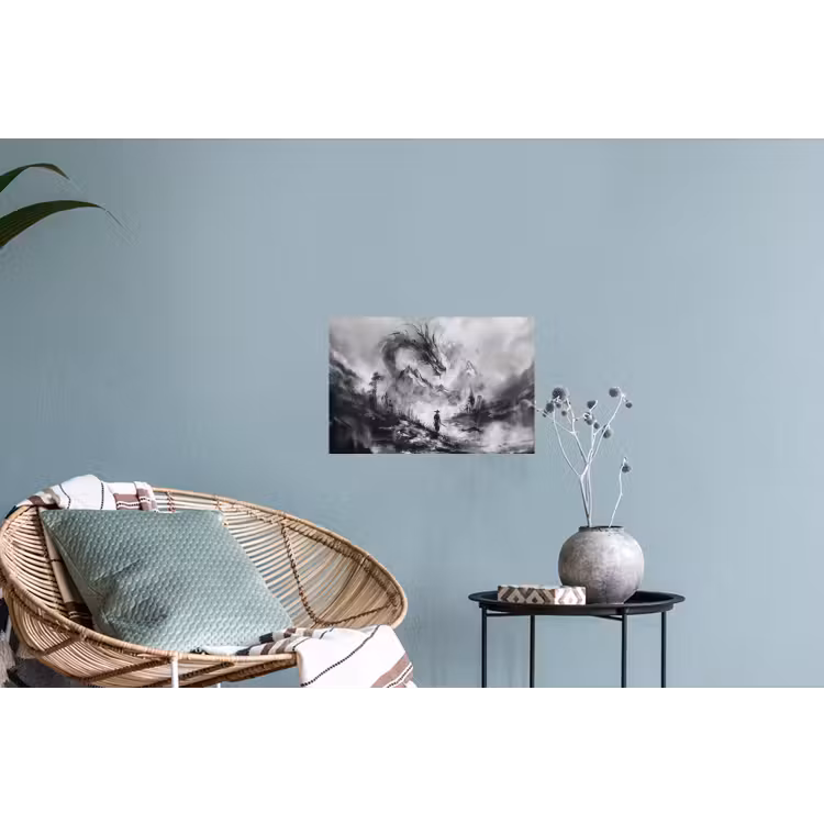 Muursticker - Krijger - Draak - Grijs — 4