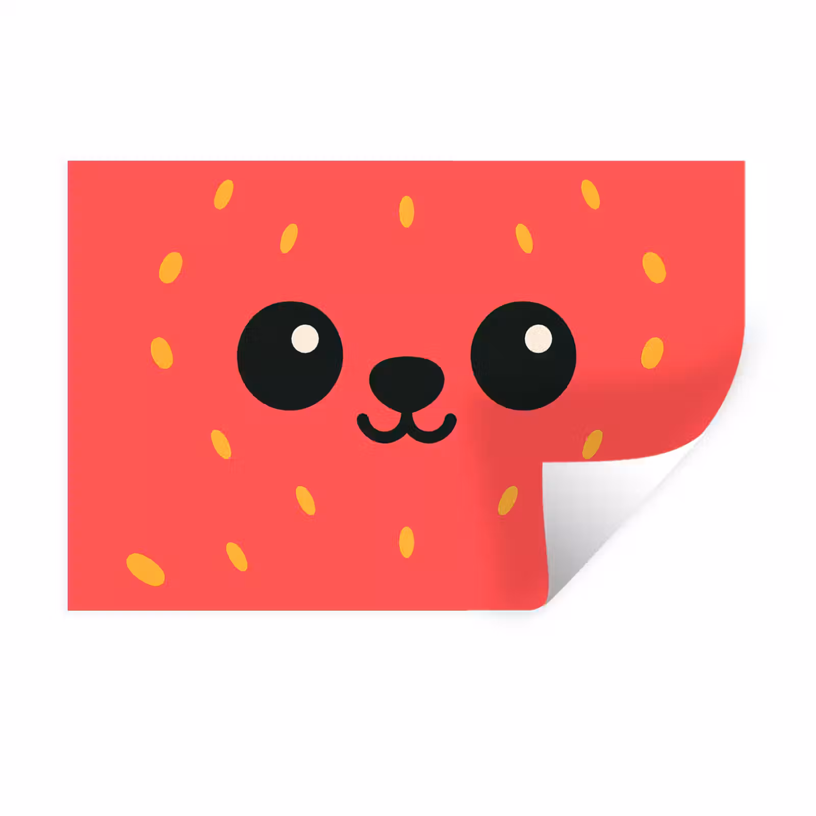 Muursticker - Kat - Aardbei - Cartoon — 1
