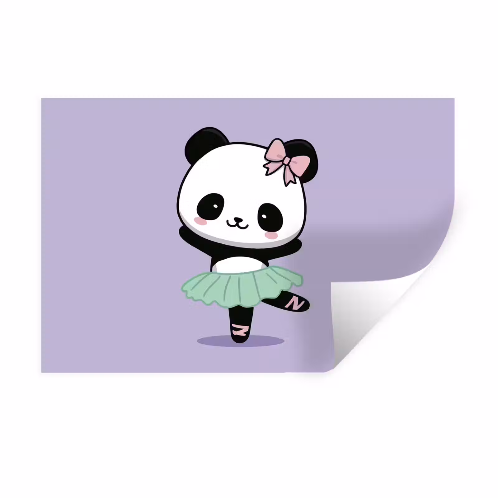 Muursticker - Panda - Paars - Sierlijk - Kawaii — 1