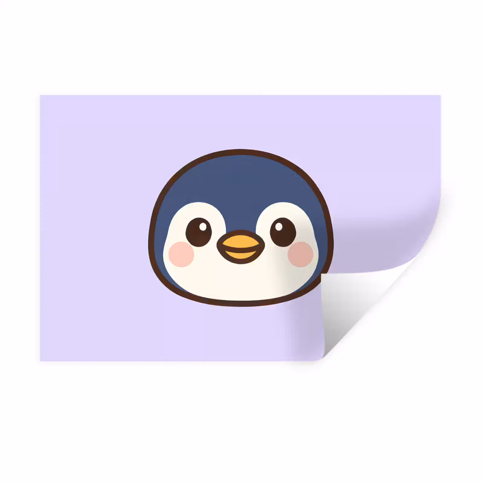 Muursticker - Pinguïn - Paars - Schattig — 1