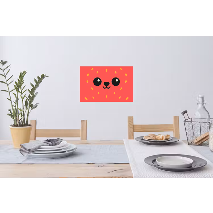 Muursticker - Kat - Aardbei - Cartoon — 3