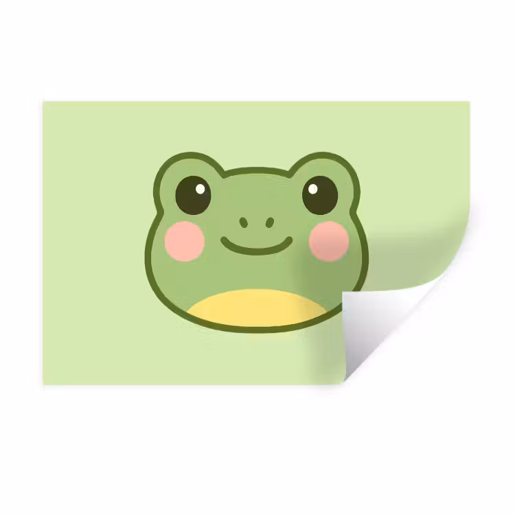Muursticker - Kikker - Groen - Vriendelijkheid — 1