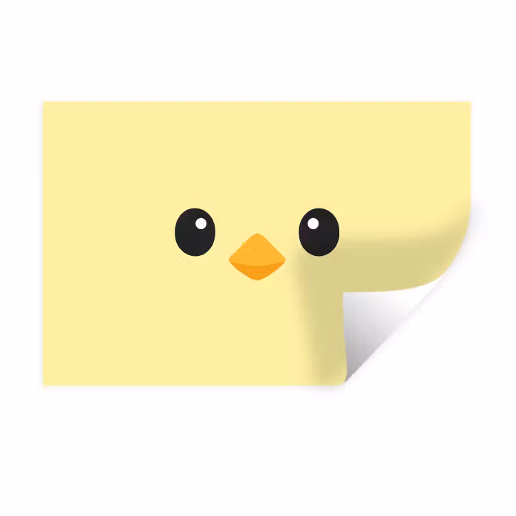 Muursticker - Kuiken - Vrolijk - Geel - Minimalistisch — 1