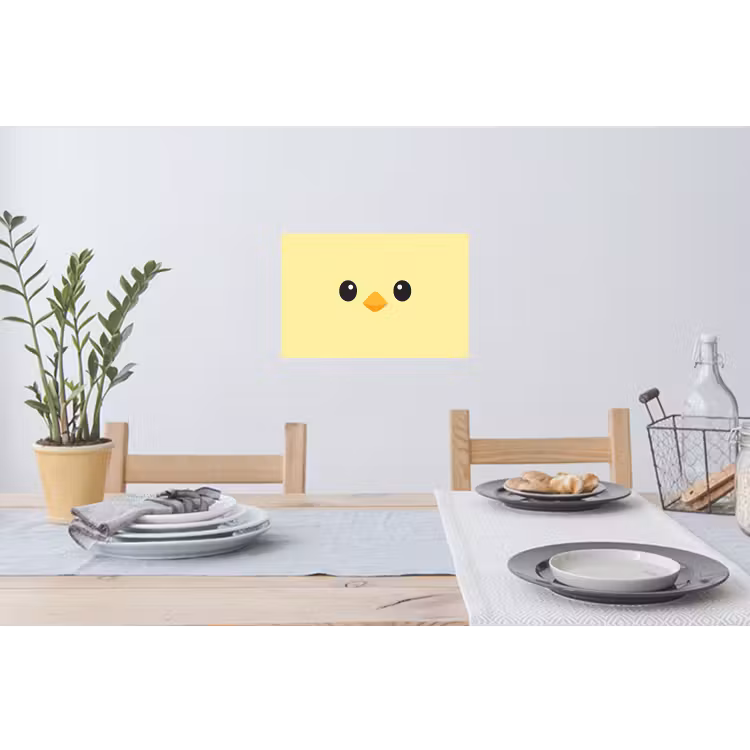 Muursticker - Kuiken - Vrolijk - Geel - Minimalistisch — 3