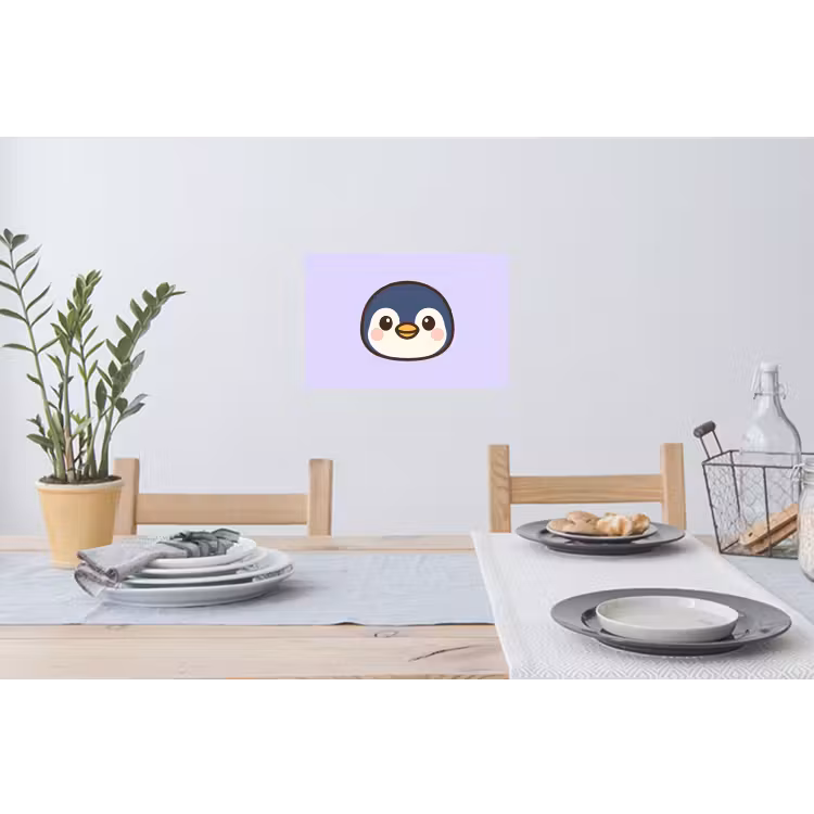 Muursticker - Pinguïn - Paars - Schattig — 3