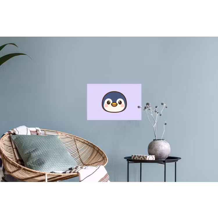 Muursticker - Pinguïn - Paars - Schattig — 4