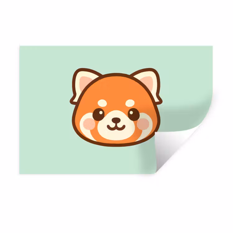 Muursticker - Rode panda - Groen - Cartoon — 1