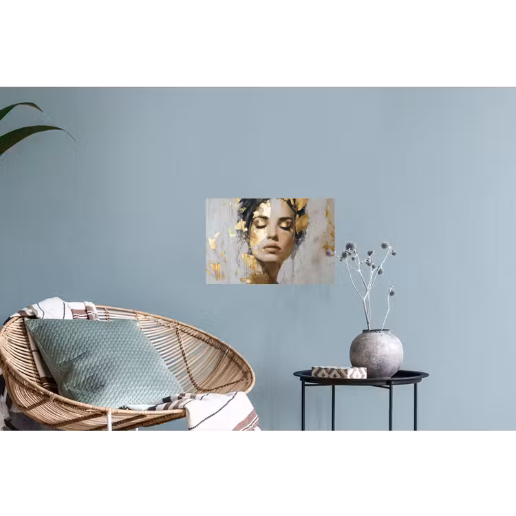 Muursticker - Sierlijk - Vrouw - Goud - Ogen — 4