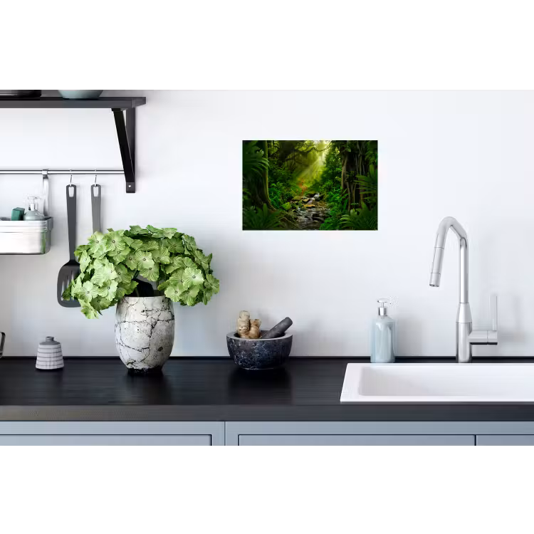 Muursticker - Jungle - Water - Bladeren - Zon - Natuur — 2