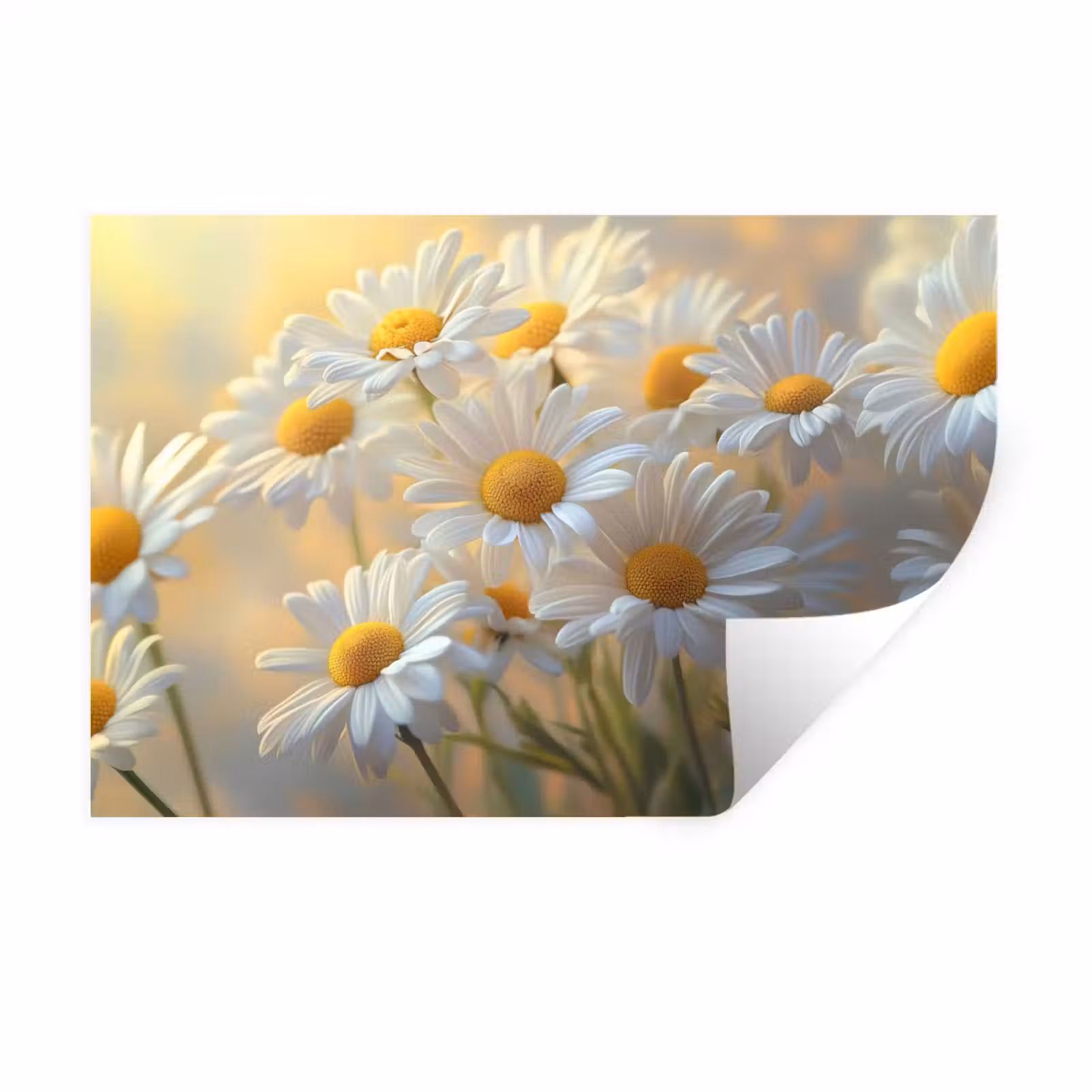 Muursticker - Madeliefjes - Wit - Zonlicht — 1