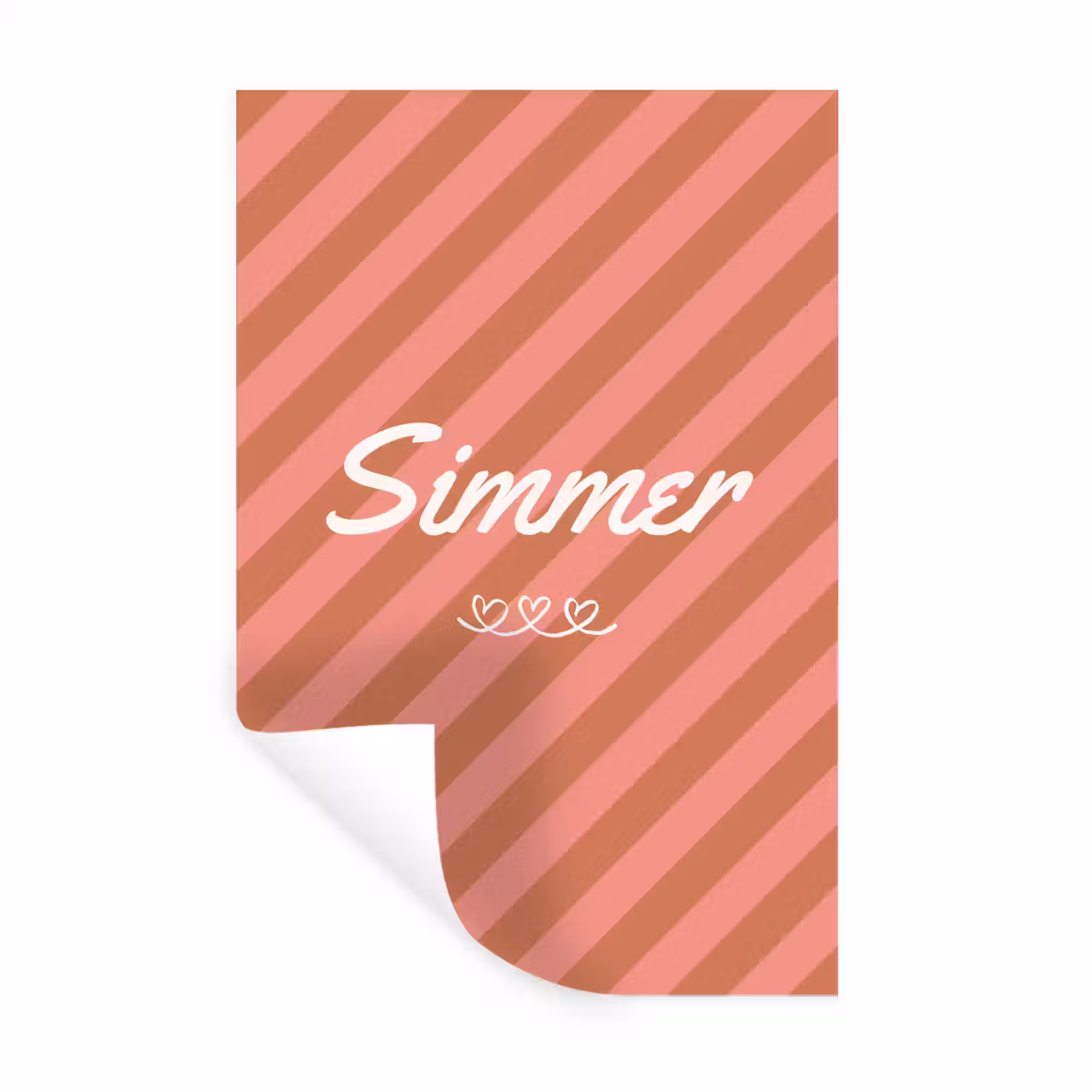 Muursticker - Simmer - Hartjes - Strepen - Roze — 1