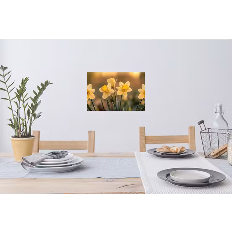 Muursticker - Bloemen - Geel - Wazig — 3