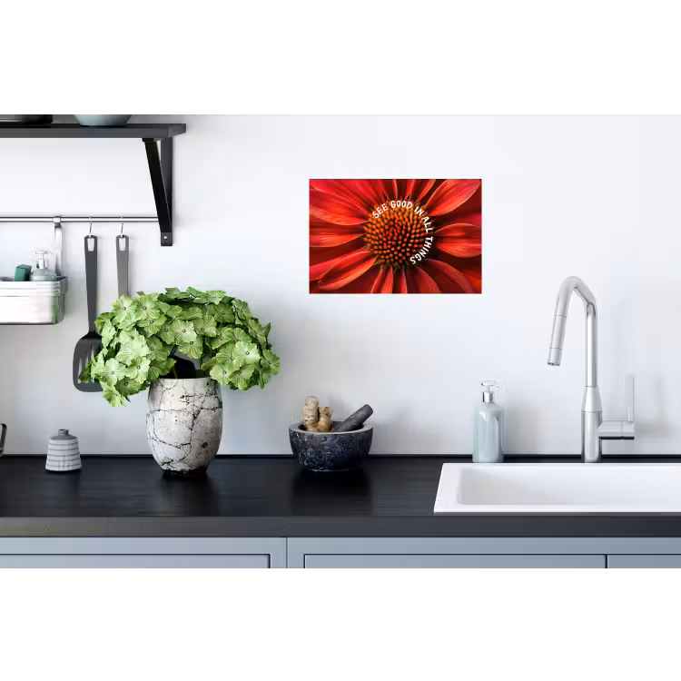 Muursticker - Close up - Bloem - Quote - Rood — 2