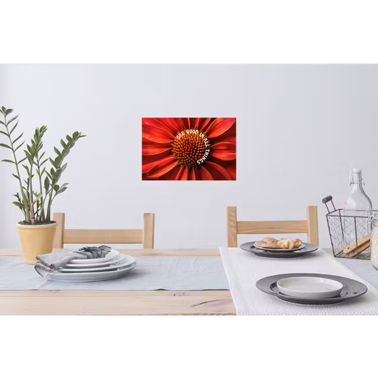 Muursticker - Close up - Bloem - Quote - Rood — 3