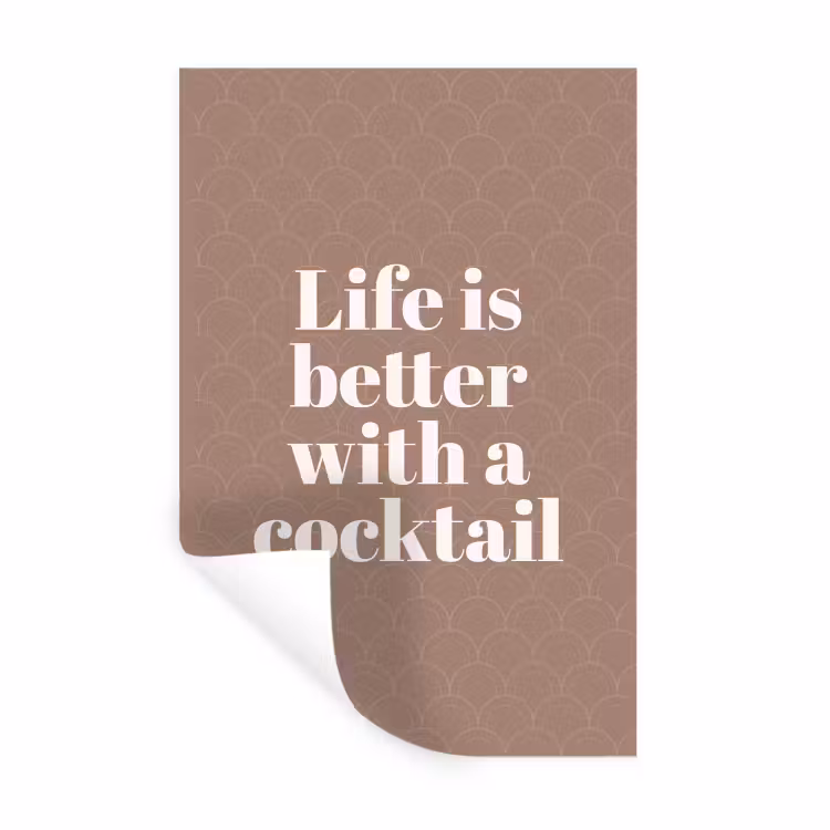 Muursticker - Cocktail - Tekst - Patroon - Wit — 1