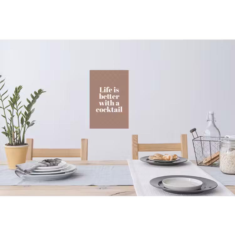 Muursticker - Cocktail - Tekst - Patroon - Wit — 3