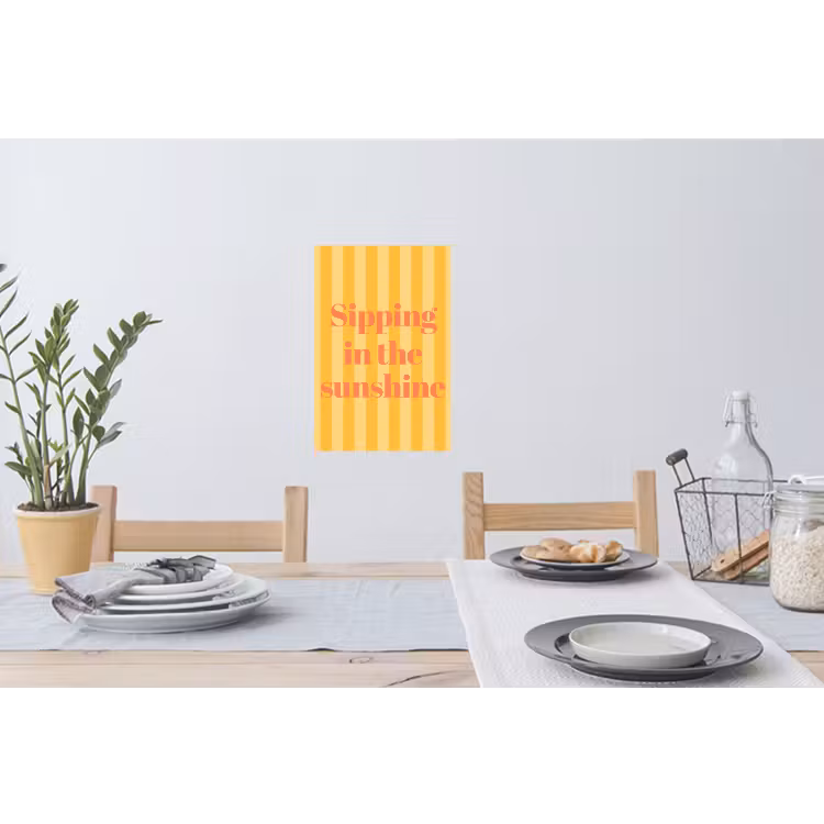 Muursticker - Gestreept - Geel - Sunshine - Letters — 3