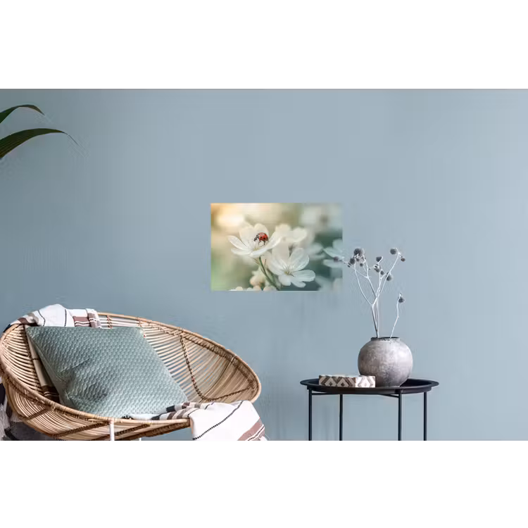 Muursticker - Lieveheersbeestje - Bloemen - Wit — 4