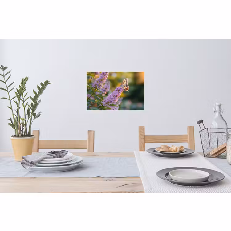Muursticker - Sierlijke - Vlinder - Paarse - Bloemen — 3