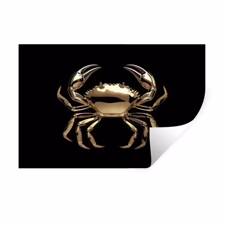 Muursticker - Goud - Krab - Dieren - Zwart — 1