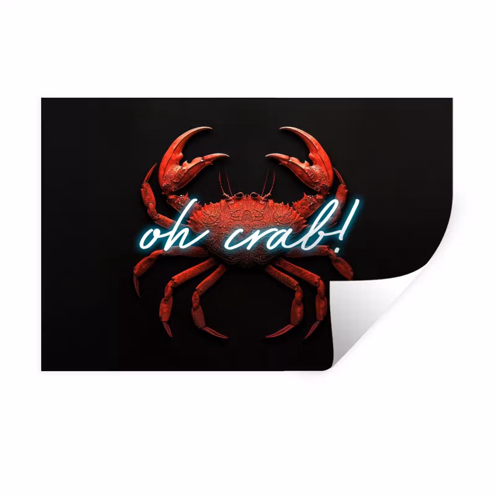 Muursticker - Krab - Rood - Neon - Quote — 1