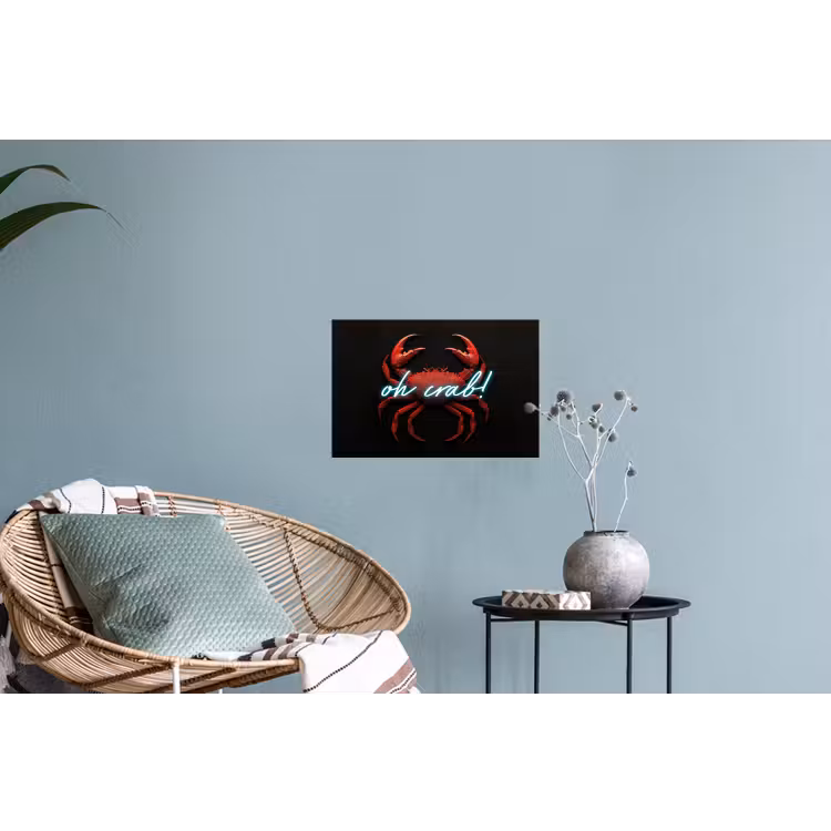 Muursticker - Krab - Rood - Neon - Quote — 4