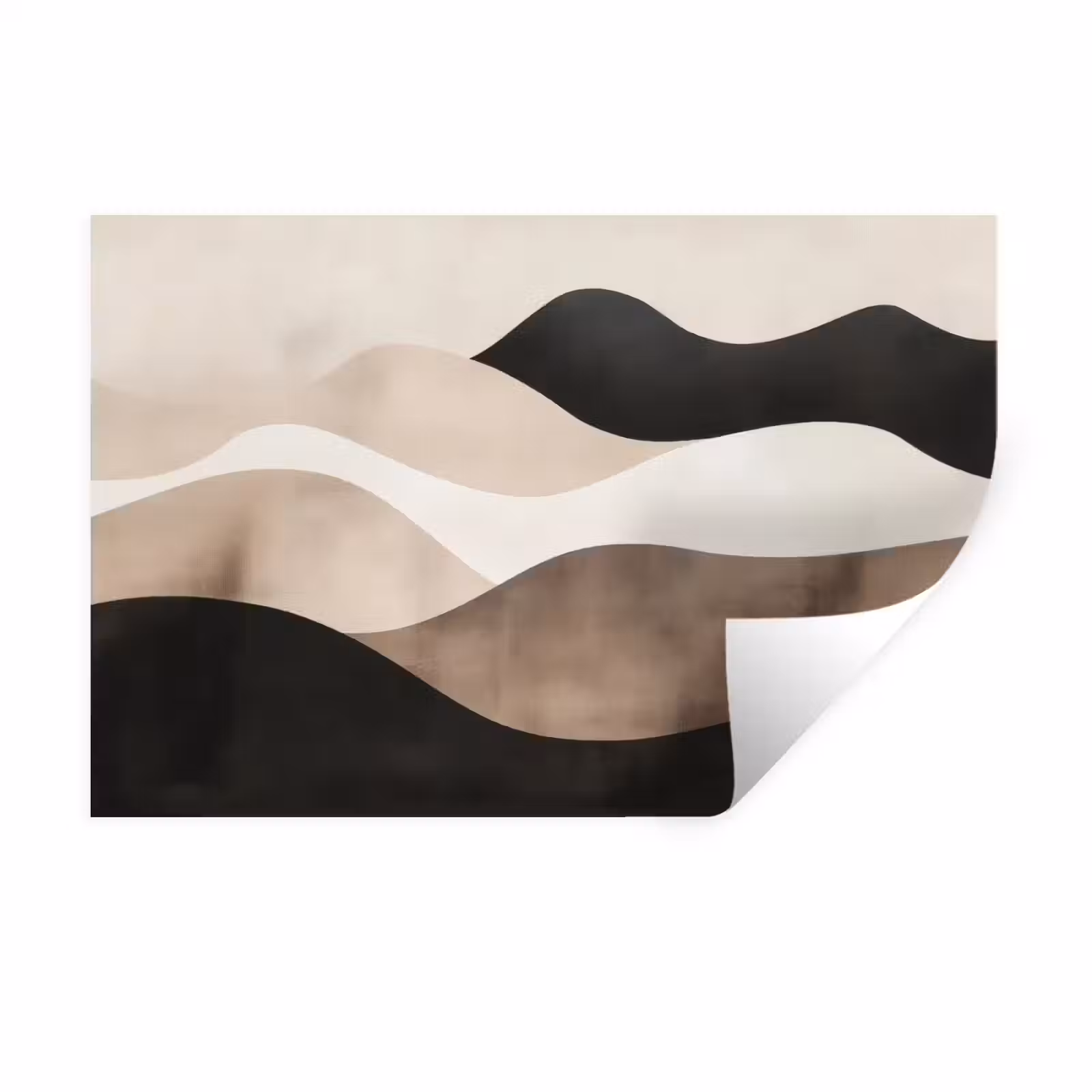 Muursticker - Abstract - Landschap - Golven - Crèmekleur — 1