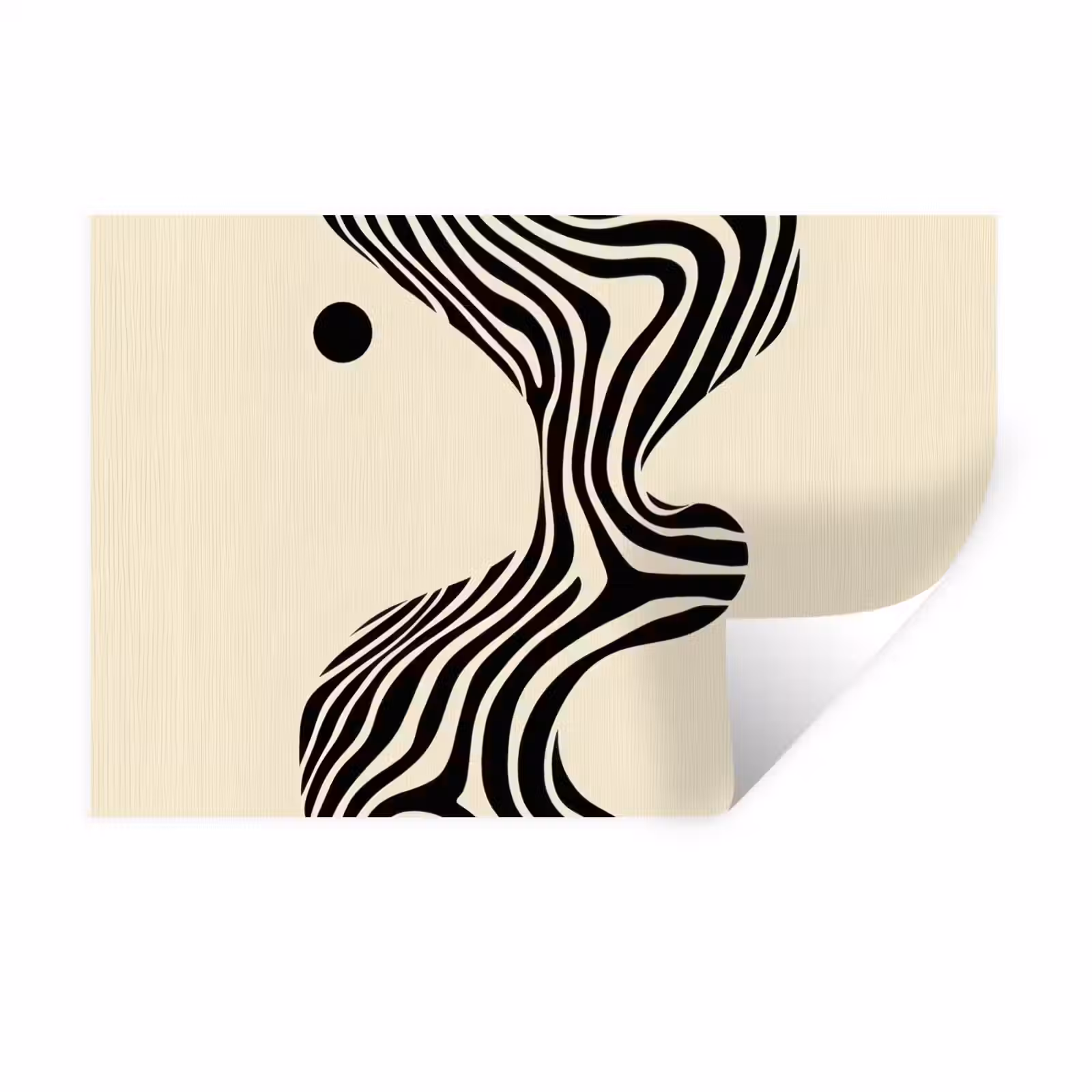 Muursticker - Beige - Lijnen - Golvend - Abstract — 1