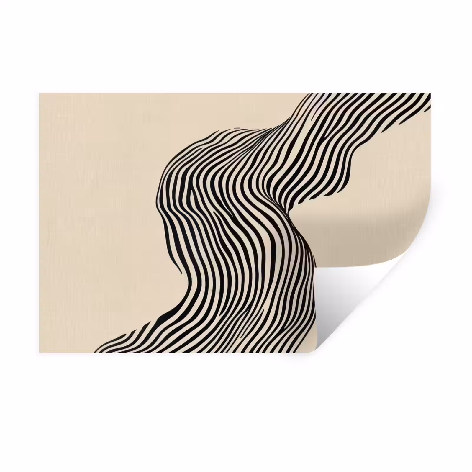Muursticker - Golvend - Lijnen - Abstract - Silhouet — 1