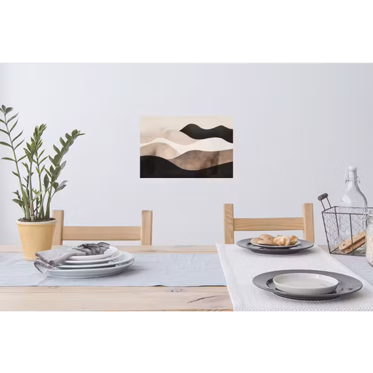 Muursticker - Abstract - Landschap - Golven - Crèmekleur — 3