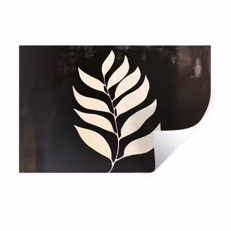 Muursticker - Blad - Wit - Minimalistisch — 1