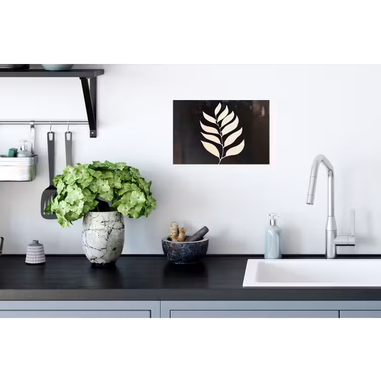 Muursticker - Blad - Wit - Minimalistisch — 2