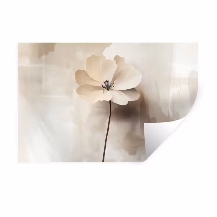 Muursticker - Bloem - Beige - Verf - Schaduw — 1
