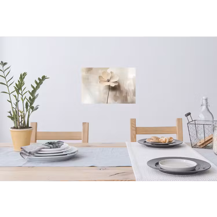 Muursticker - Bloem - Beige - Verf - Schaduw — 3