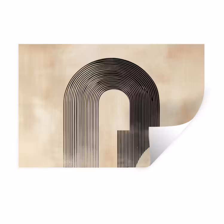 Muursticker - Boog - Strepen - Minimalistisch - Zwart — 1