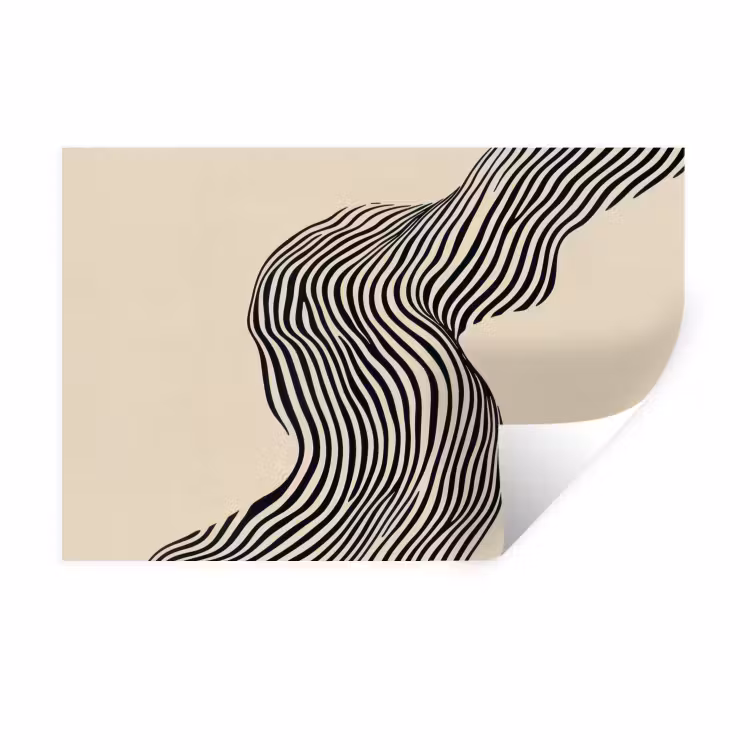 Muursticker - Golvend - Lijnen - Abstract - Silhouet — 1