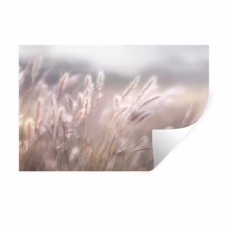 Muursticker - Graspluimen - Wind - Beige - Mistig — 1