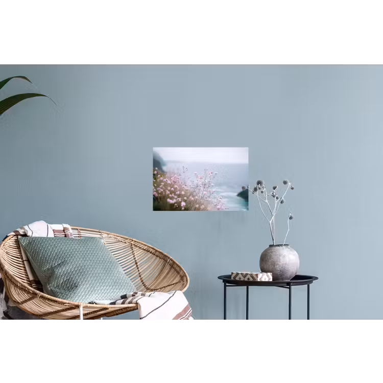 Muursticker - Klif - Bloemen - Zee - Roze — 4