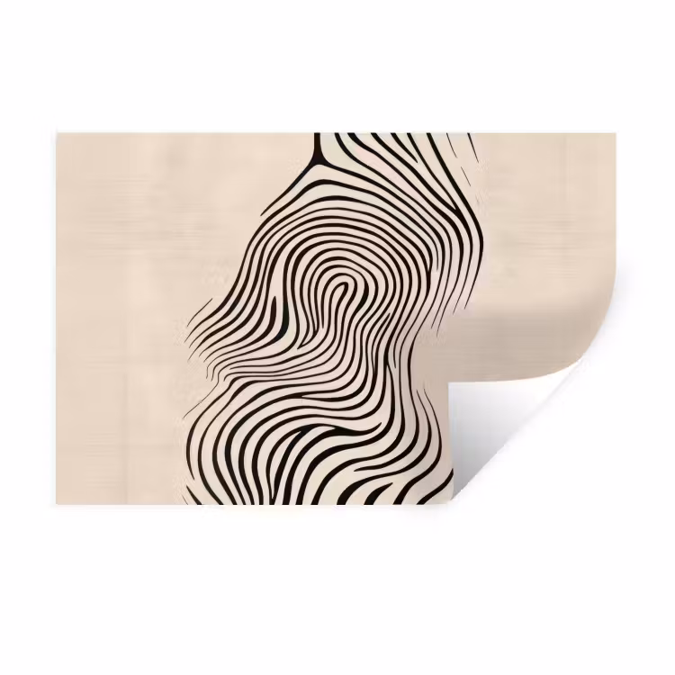Muursticker - Lijnen - Abstract - Golvend - Zwart — 1