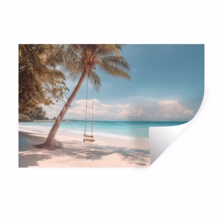 Muursticker - Palmboom - Schommel - Strand - Lucht — 1