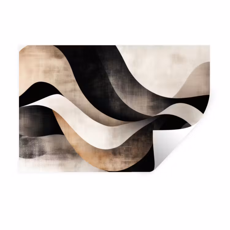 Muursticker - Abstract - Golven - Zwart - Verweerd — 1