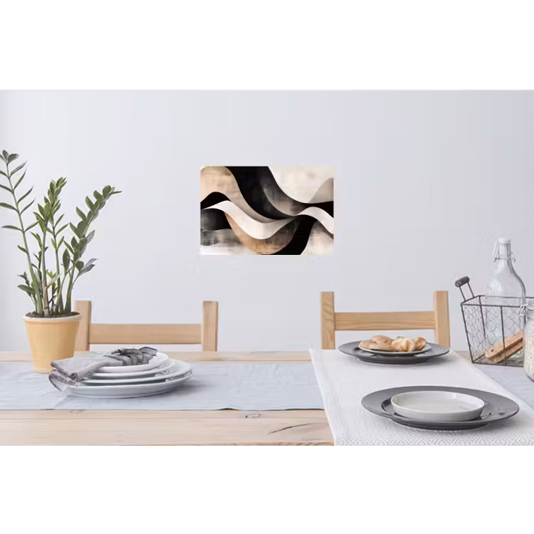 Muursticker - Abstract - Golven - Zwart - Verweerd — 3