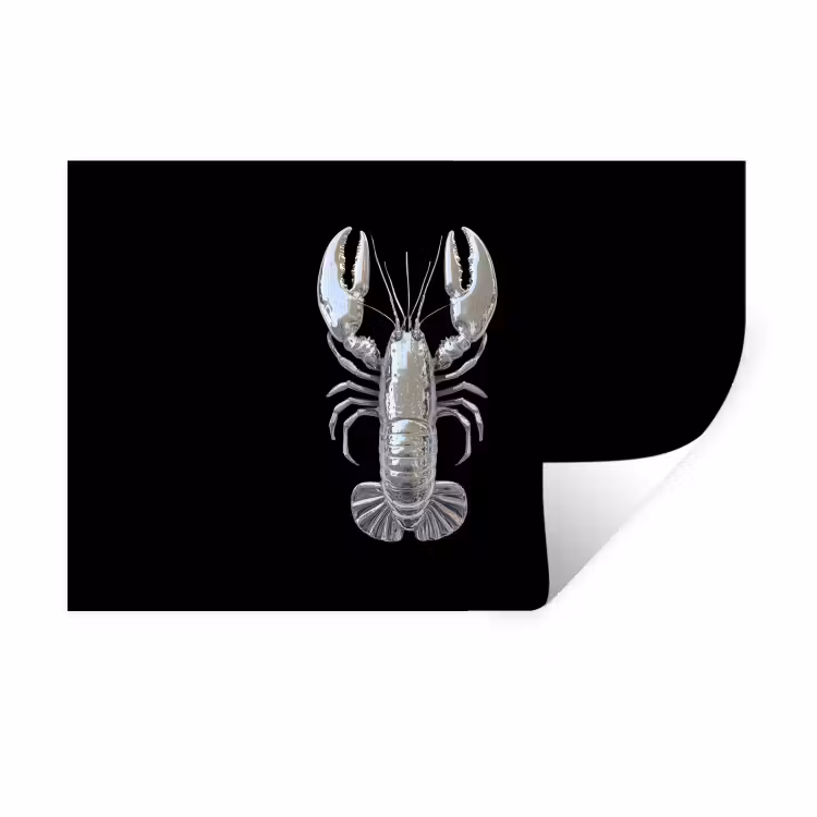 Muursticker - Kreeft - Zilver - Metallic - Luxe — 1
