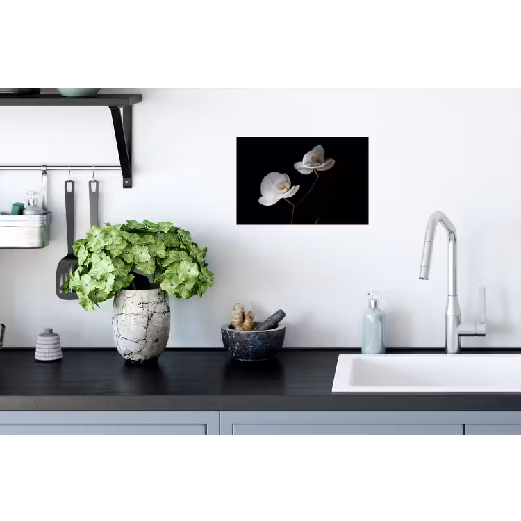 Muursticker - Orchidee - Bloemen - Zwart - Wit - Stilleven — 2