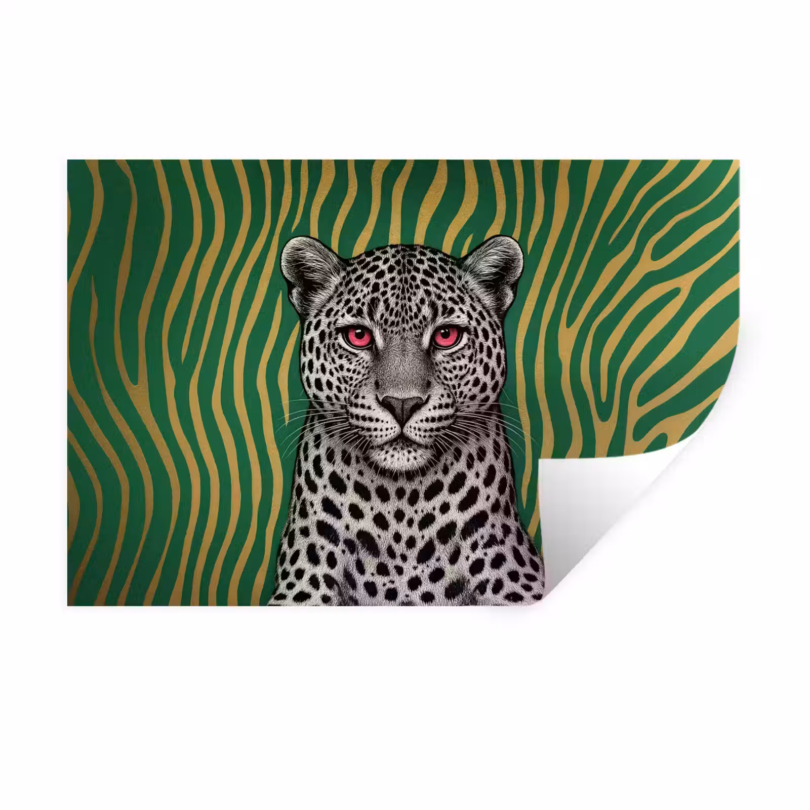 Muursticker - Panter - Zebrapatroon - Groen — 1
